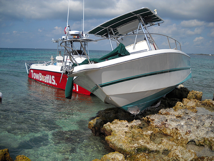 grounded boat